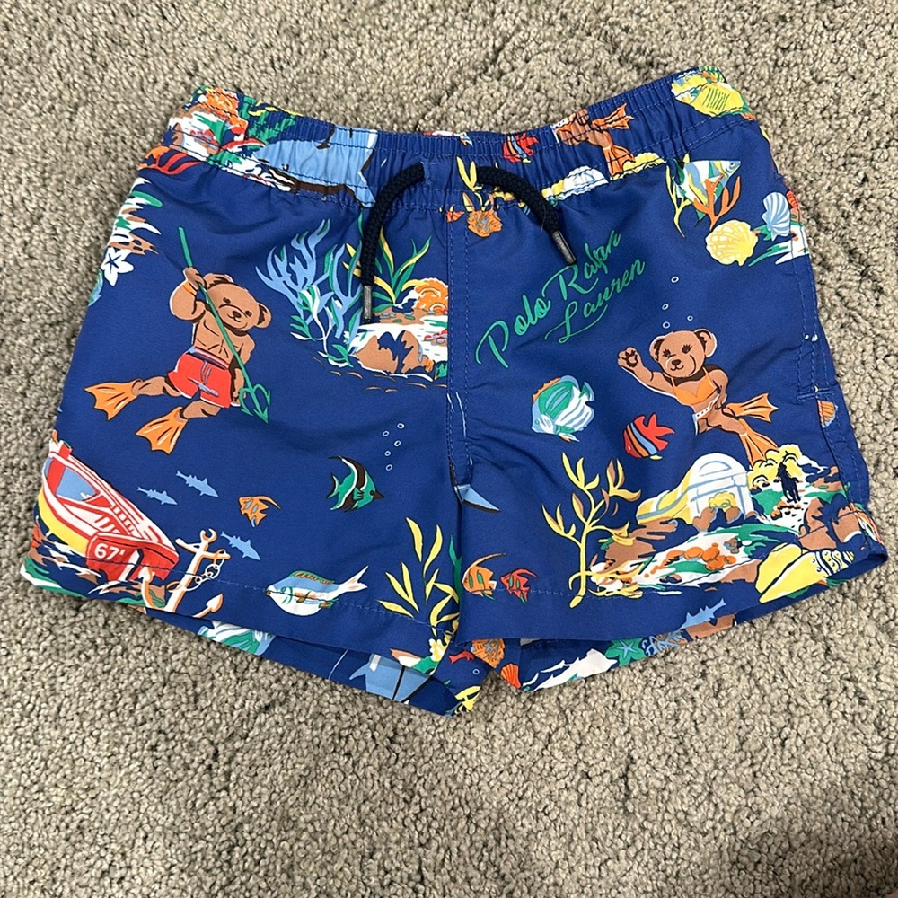 Toddler boys Polo Ralph Lauren blue swim trunks
